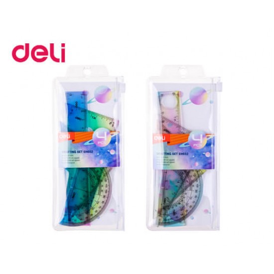 DELI ΓΕΩΜΕΤΡΙΑΣ ΣΕΤ BLISTER 4Τ 15cm ΑΣΣΟΡΤΙ